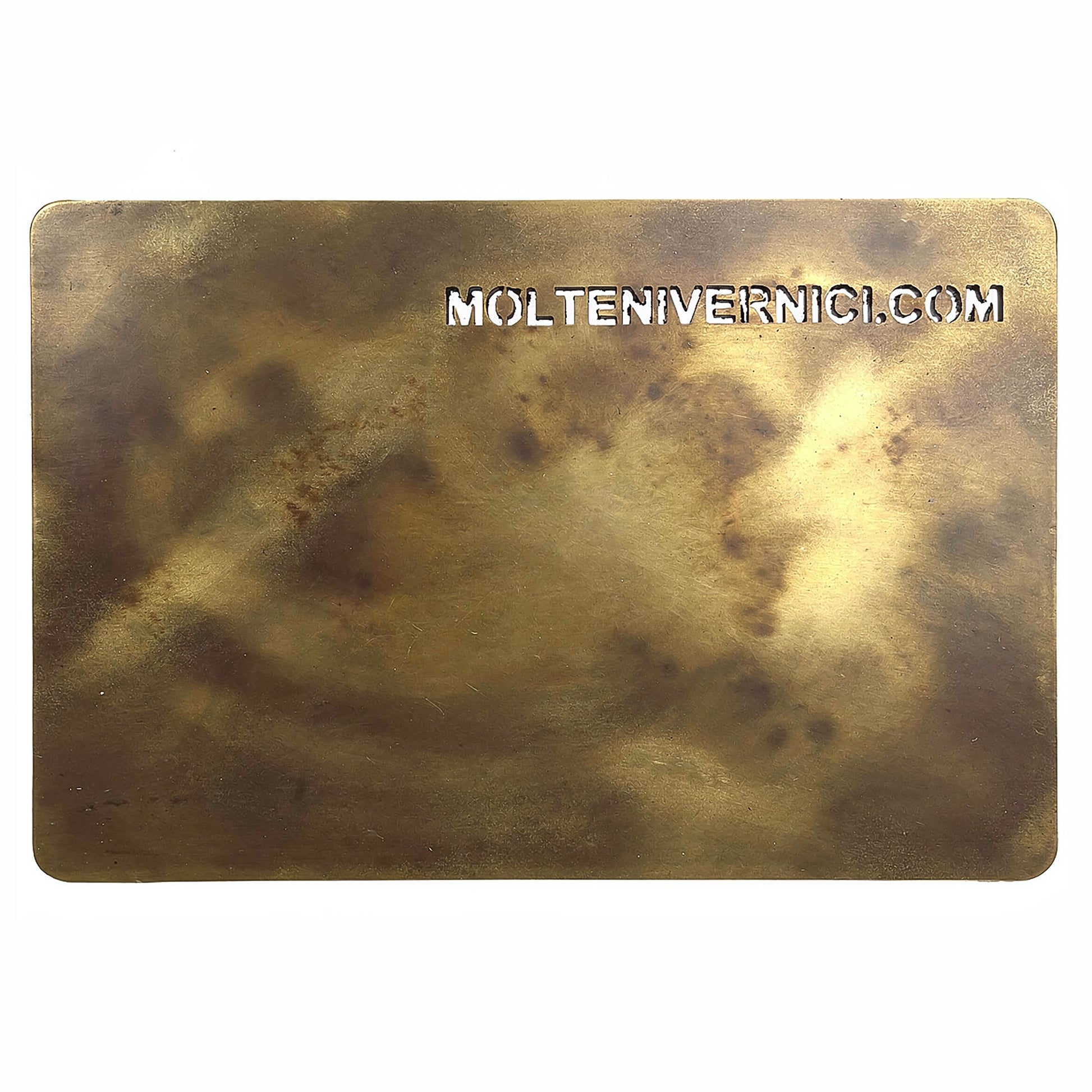 Variante colore Patina Milano Ottone Bronzato: finitura metallica ossidato bronzo con effetto spazzolato - Molteni Vernici