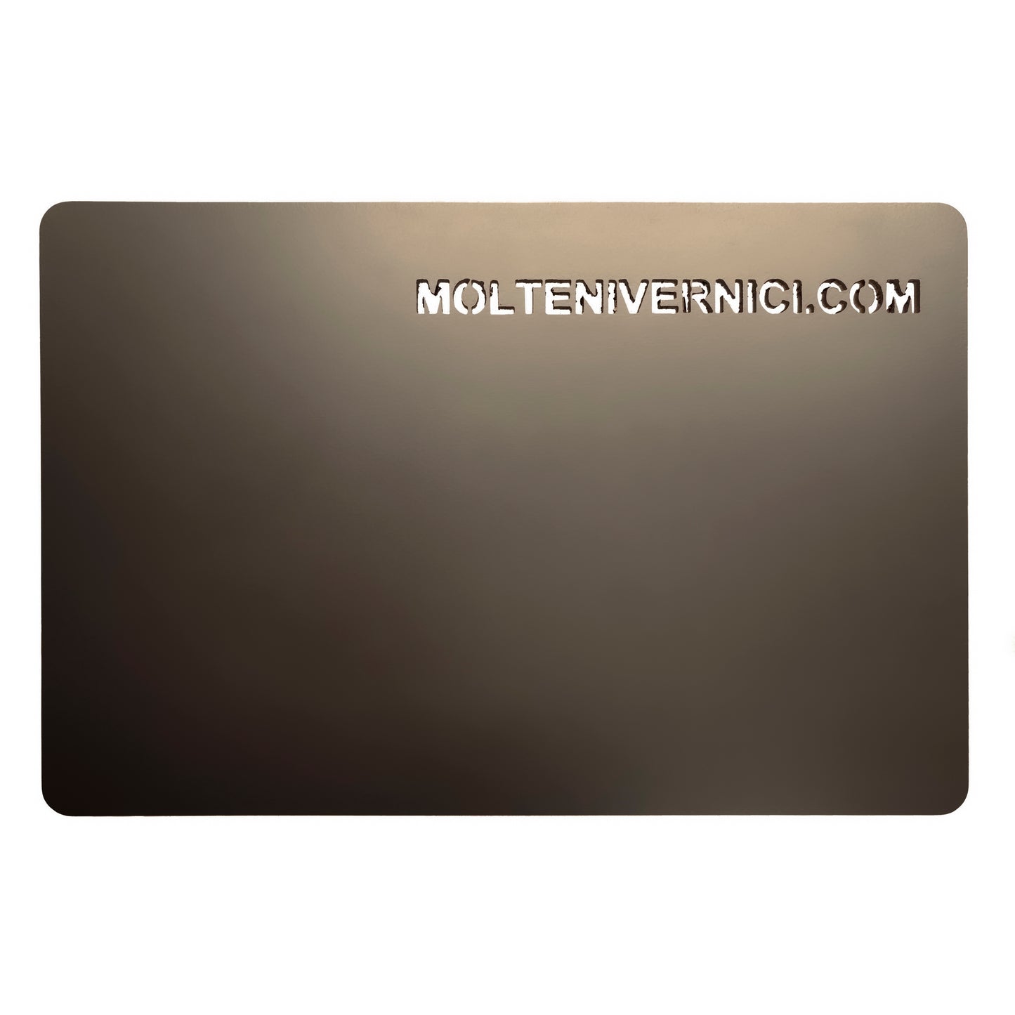 Variante colore Never Bronzo Dark, vernice metallica opaca ad acqua con effetto bronzo scuro ossidato - Molteni Vernici