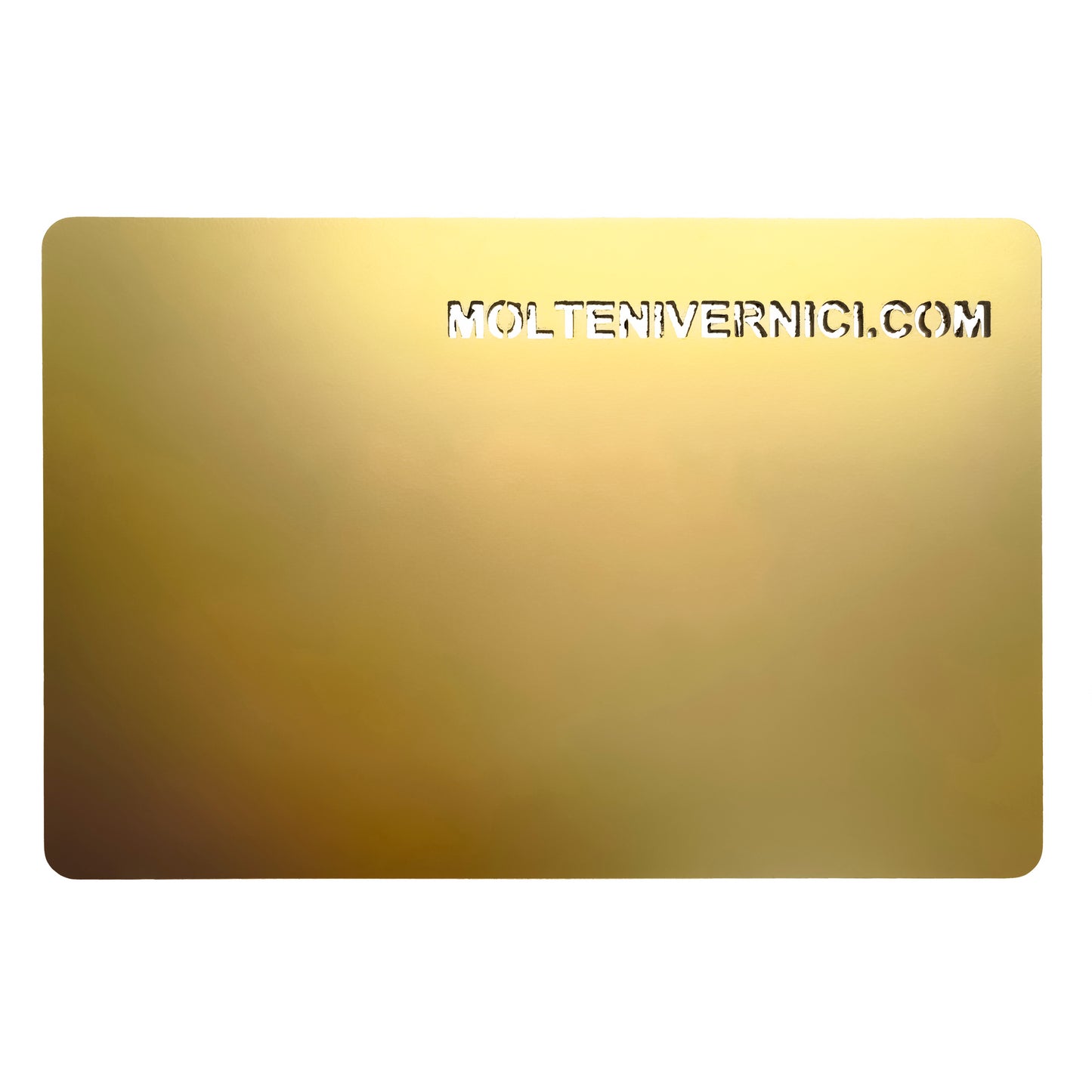 Variante colore Never Brass Gold, vernice effetto metallico liscio ad acqua con finitura satinata dorata - Molteni Vernici