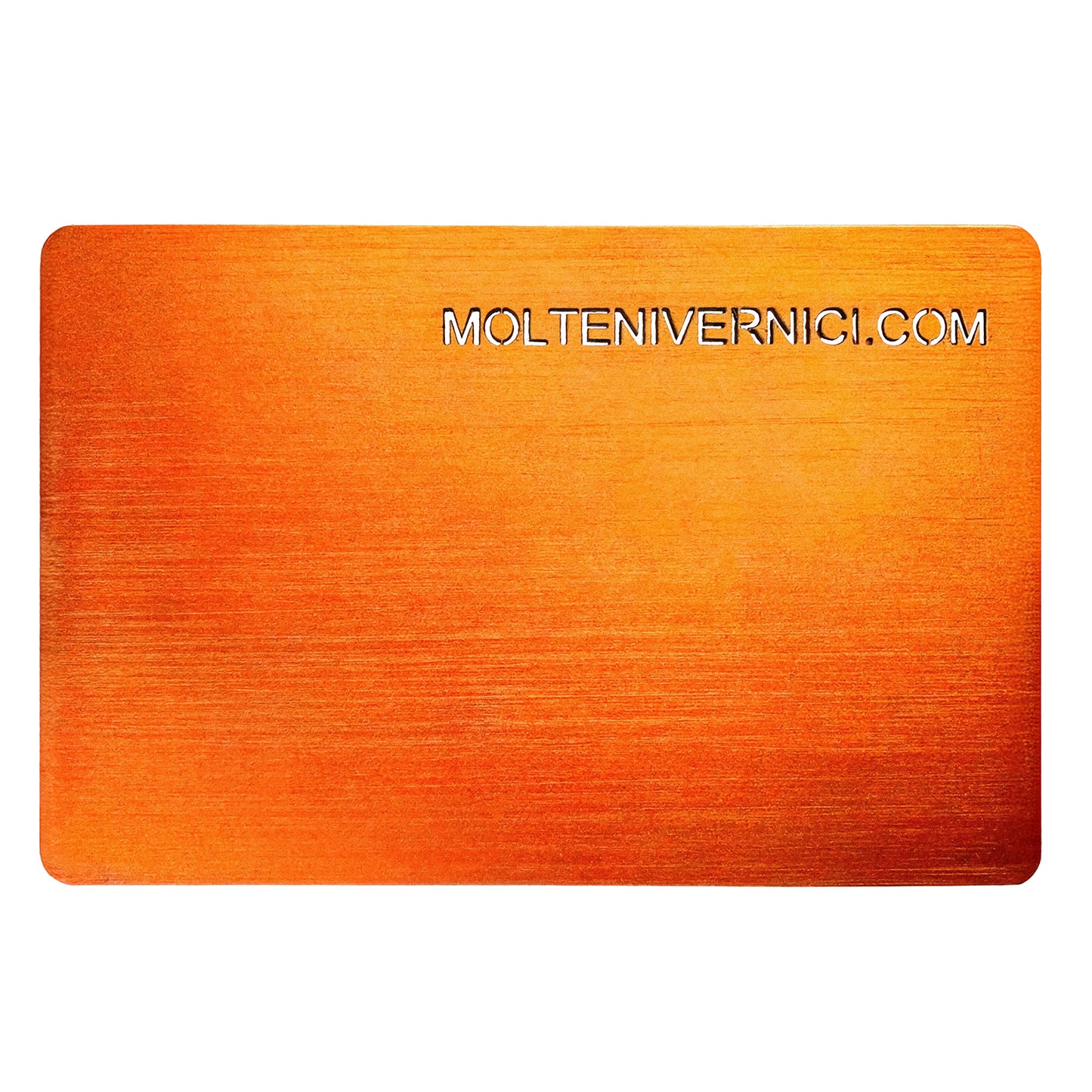 Variante colore 27914 Never Luxion Solar Amber con finitura metallizzata spazzolata arancio-ambra - Molteni Vernici