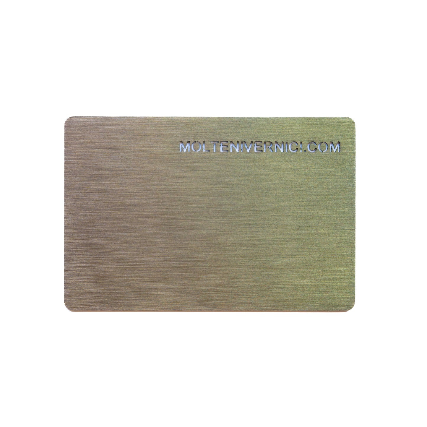 Variante colore Never Flame Titanio: finitura metallico spazzolato con effetto fiammato in tonalità grigio-verde - Molteni Vernici