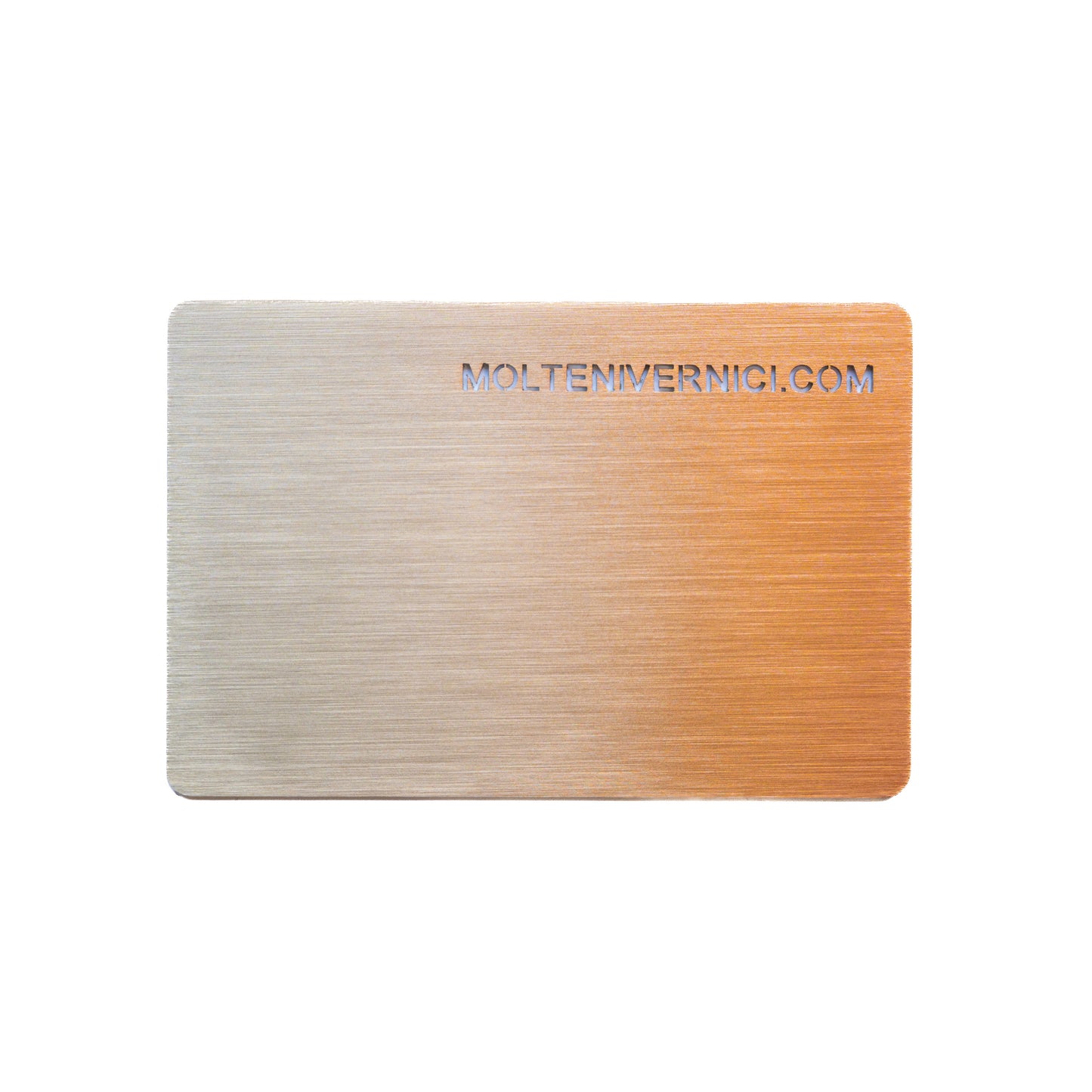 Variante colore Never Flame Cremisa con finitura metallico spazzolato bicolore grigio-arancione, Molteni Vernici
