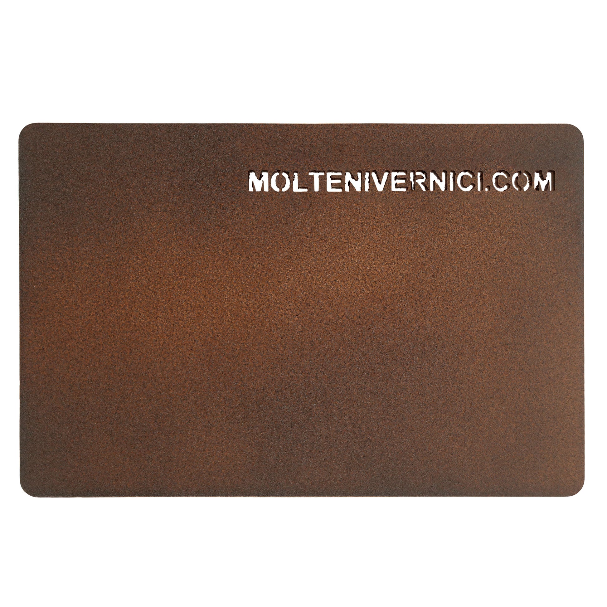 Variante colore Corten C: finitura effetto corten ossidato marrone, texture spazzolata - Molteni Vernici