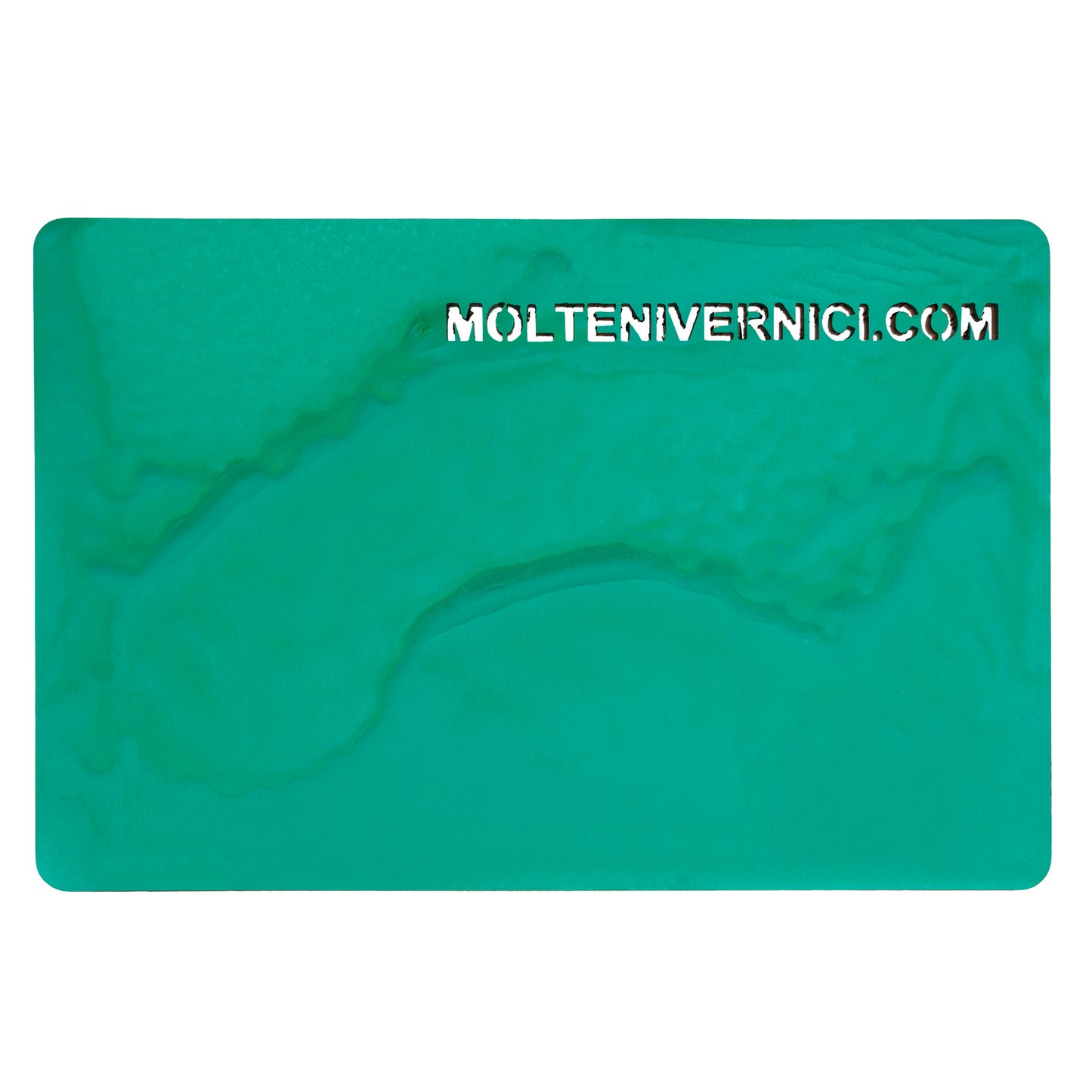 Variante colore Materico Liberty: finitura verde turchese opaca con effetto acidatura metalli - Molteni Vernici