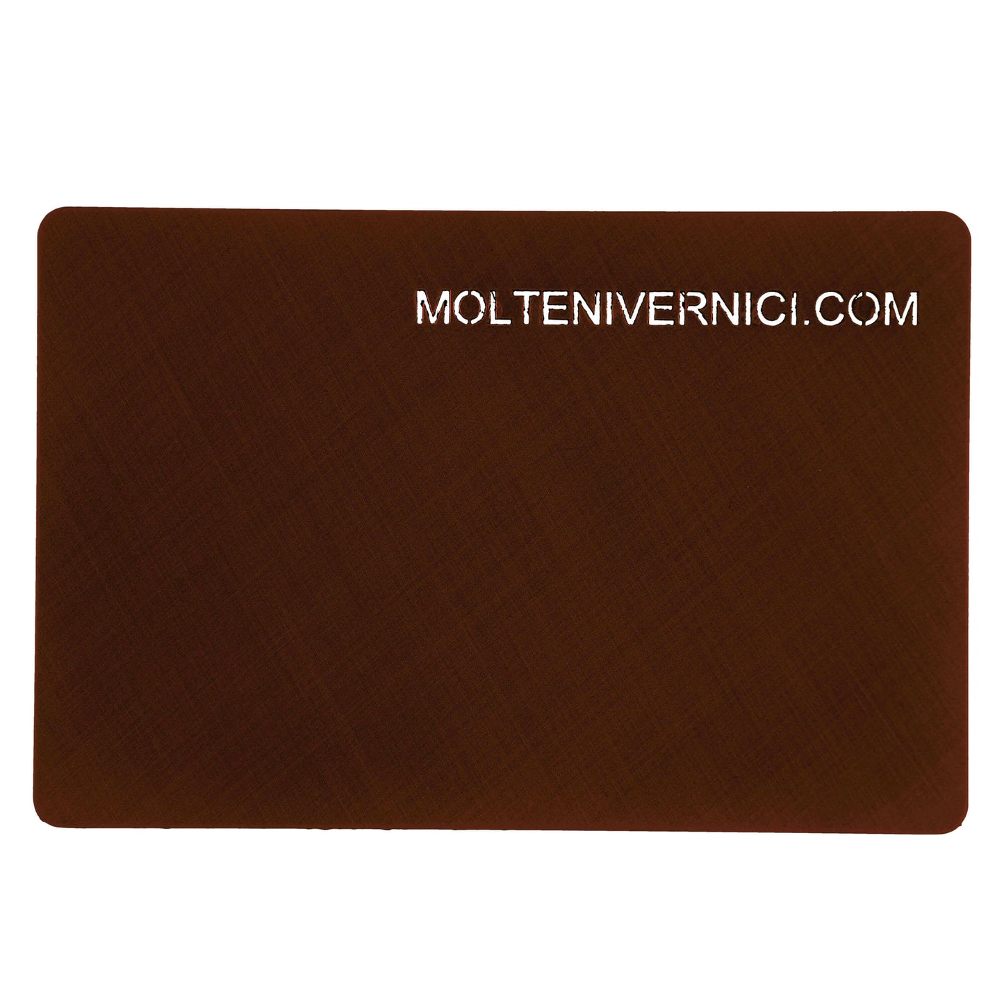 Variante colore Metal Fabrics Shadow Cognac, finitura effetto tessuto metallico opaco marrone scuro Molteni Vernici