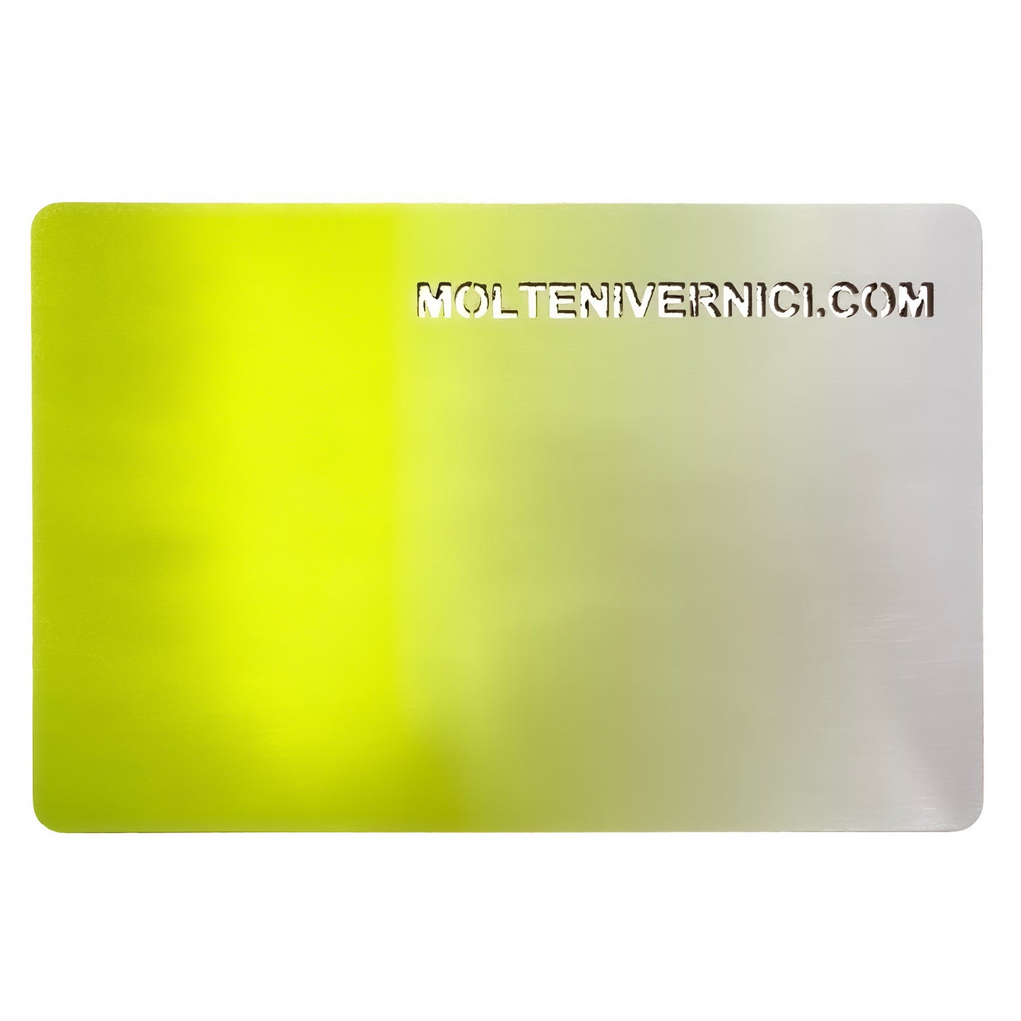 Variante colore Nanoflame Sunsetgold con effetto fiammata degradé metallico da giallo a grigio argento - Molteni Vernici